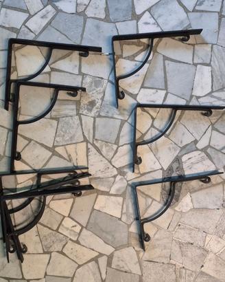 9 Staffe Reggimensola in Ferro Battuto Nero-18x24