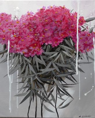 Dipinto acrilico su tela natura Fiori 40x40