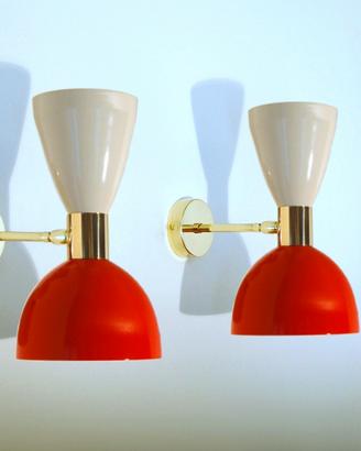 Coppia di Applique STILNOVO Style WHITE / RED
