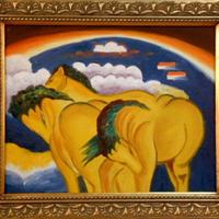 Die kleine Gelben Pferde -(70x60cm) Franz Mark