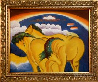 Die kleine Gelben Pferde -(70x60cm) Franz Mark