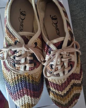 espadrilles scarpe donna in paglia intrecciata n36