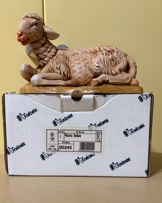 Pecora seduta vintage per Presepe Fontanini