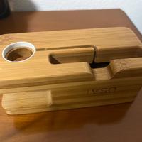 Accessorio in legno iphone e apple watch