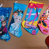 Set 6 calze della Befana varie Minnie, Barbie, Fro