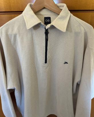 Felpa C&Co mezza zip beige - taglia XL