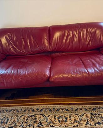 Divano CASSINA MARALUNGA in pelle bordeaux