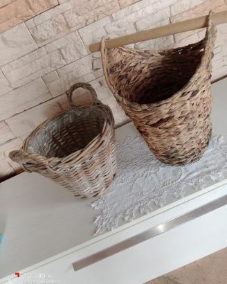 cesti in vimini o rattan 