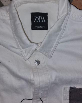 Giacca jeans cotone  bianco Denim Zara