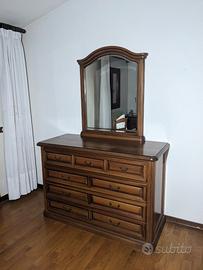 Comó in legno con specchiera