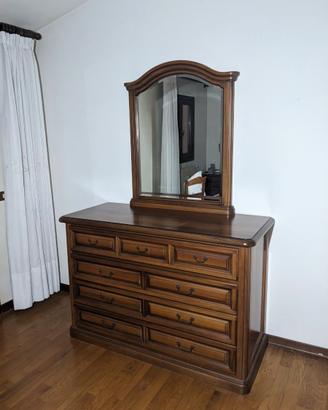 Comó in legno con specchiera