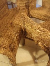 Divanetto e poltroncine in Banano Naturale