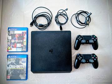 PS4 Slim 1TB + 2 Joy Originali + FIFA 23 e Call of
