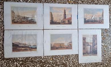 Set 6 stampa di Napoli antica 