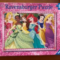 2 puzzle , Disney Princess + conigli