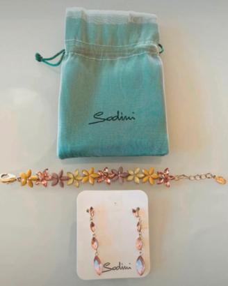 Sodini parure bracciale ed orecchino con pietre