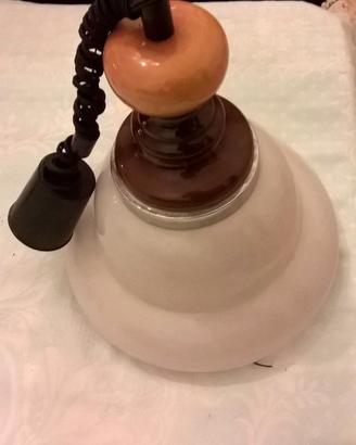 Lampada vintage in vetro e ceramica