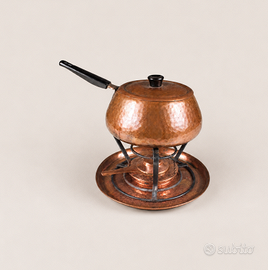 Set fonduta rame martellato vintage anni '60