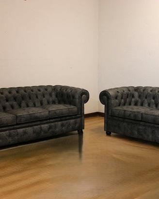 Divani Chesterfield set salotto 3 posti + 2 posti