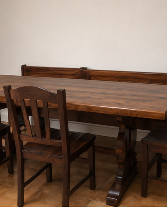 set taverna/ sala da pranzo legno massello noce