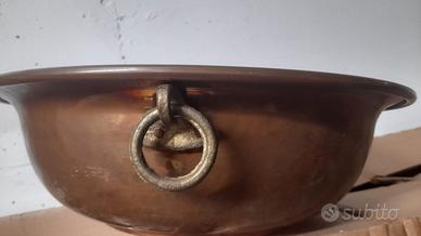 Bacile artigianale in rame e ottone