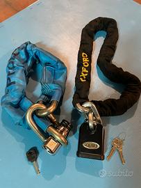 Catena e lucchetto antifurto moto