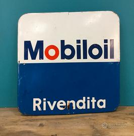 TABELLA SMALTATA MOBILOIL INSEGNA OFFICINA BENZINA