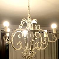 Lampadario stile Shabby colore bianco