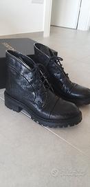 scarponcino Stokton  nero in pelle
