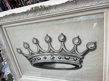 Quadro con cornice in gesso barocco.