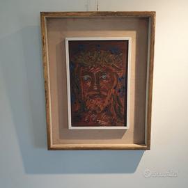Quadro Davide Orler “Cristo” 1968 – Olio su faesit