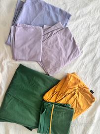 Set 2 Completi Lenzuola Singolo Lilla e verde