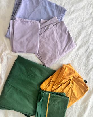 Set 2 Completi Lenzuola Singolo Lilla e verde