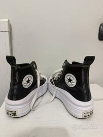 Scarpe Converse All Star Move Platform Pelle Nera