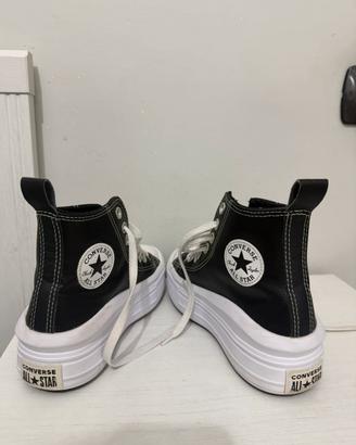 Scarpe Converse All Star Move Platform Pelle Nera