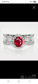 anello rubino Birmania Gia 1 ct oro 18 kt