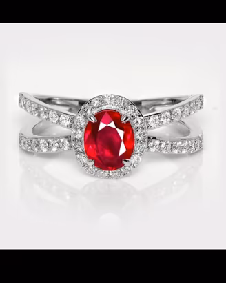 anello rubino Birmania Gia 1 ct oro 18 kt