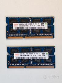 2x4GB Ram SK Hynix DDR3 PC3-10600S Sodimm (8GB)