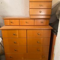 Cassetteria con comodino in legno