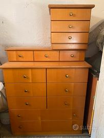 Cassetteria con comodino in legno