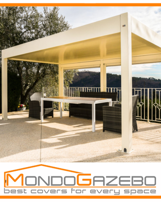 pergola Plana in PVC tetto piano elegante su misur
