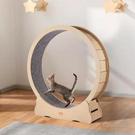 CYCLETTE PER GATTO IN LEGNO, TAPIS ROULANT 1,32 MT