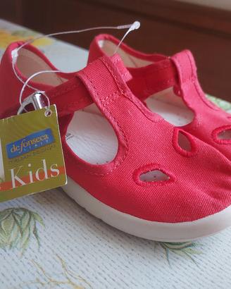 sandali in stoffa bambina rossi n.27