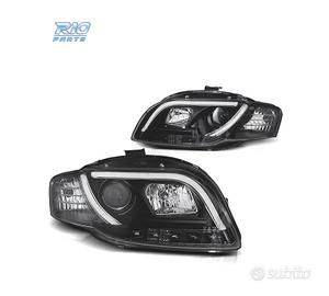 FARI AUDI A4 B7 04-07 LUCE DIURNA A TUBO FONDO NER