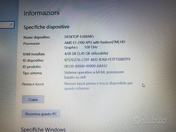 COMPUTER PORTATILE HP