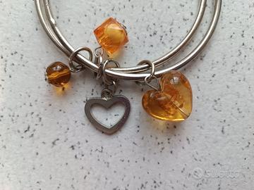 Doppio bracciale con charms made in Italy