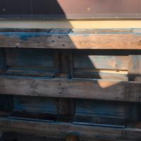 Fioriera bancale pallet con 6 vasi zincati