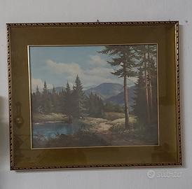 Quadro Vintage  Ludwig Muninger paesaggio alpino