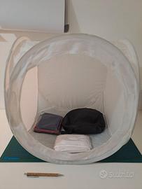 Softbox fotografica 40x40 cm con 4 sfondi colorati