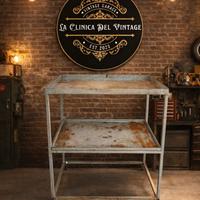 carrello industriale con ruote officina anni 60